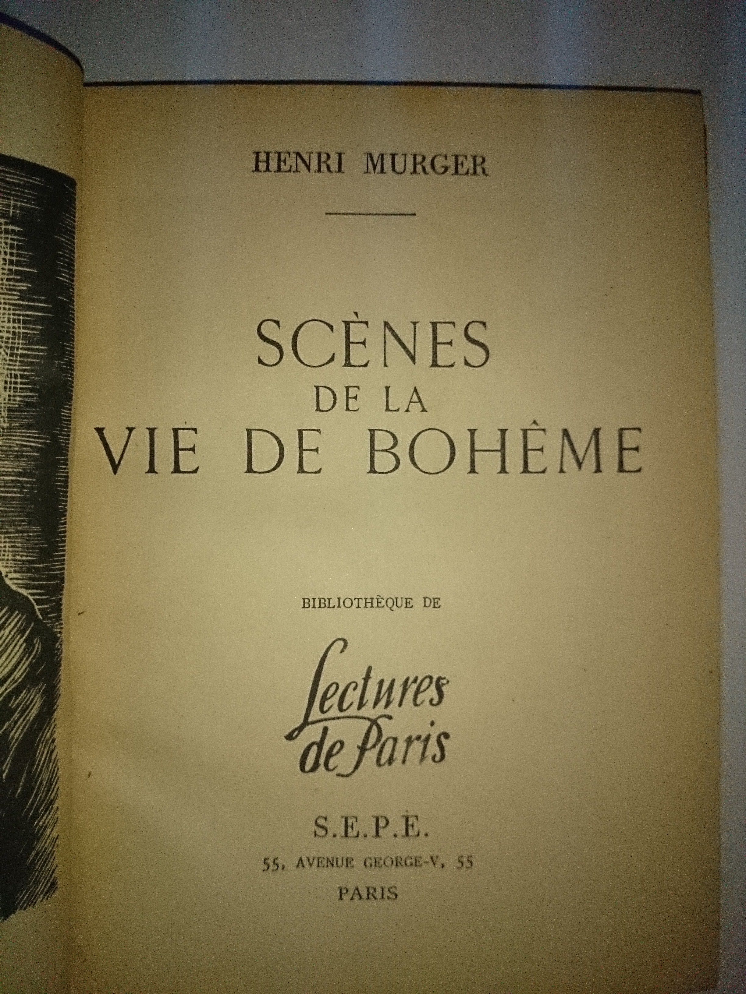 livre scènes de la vie de bohème