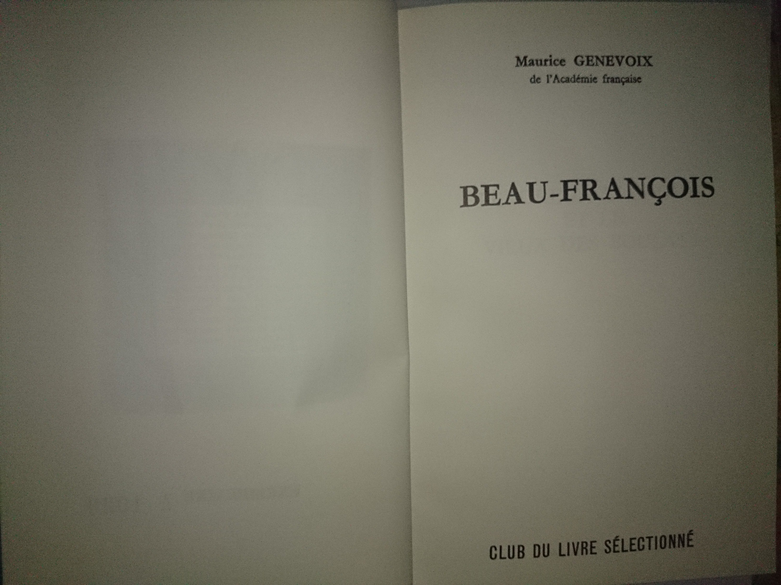 livre beau françois