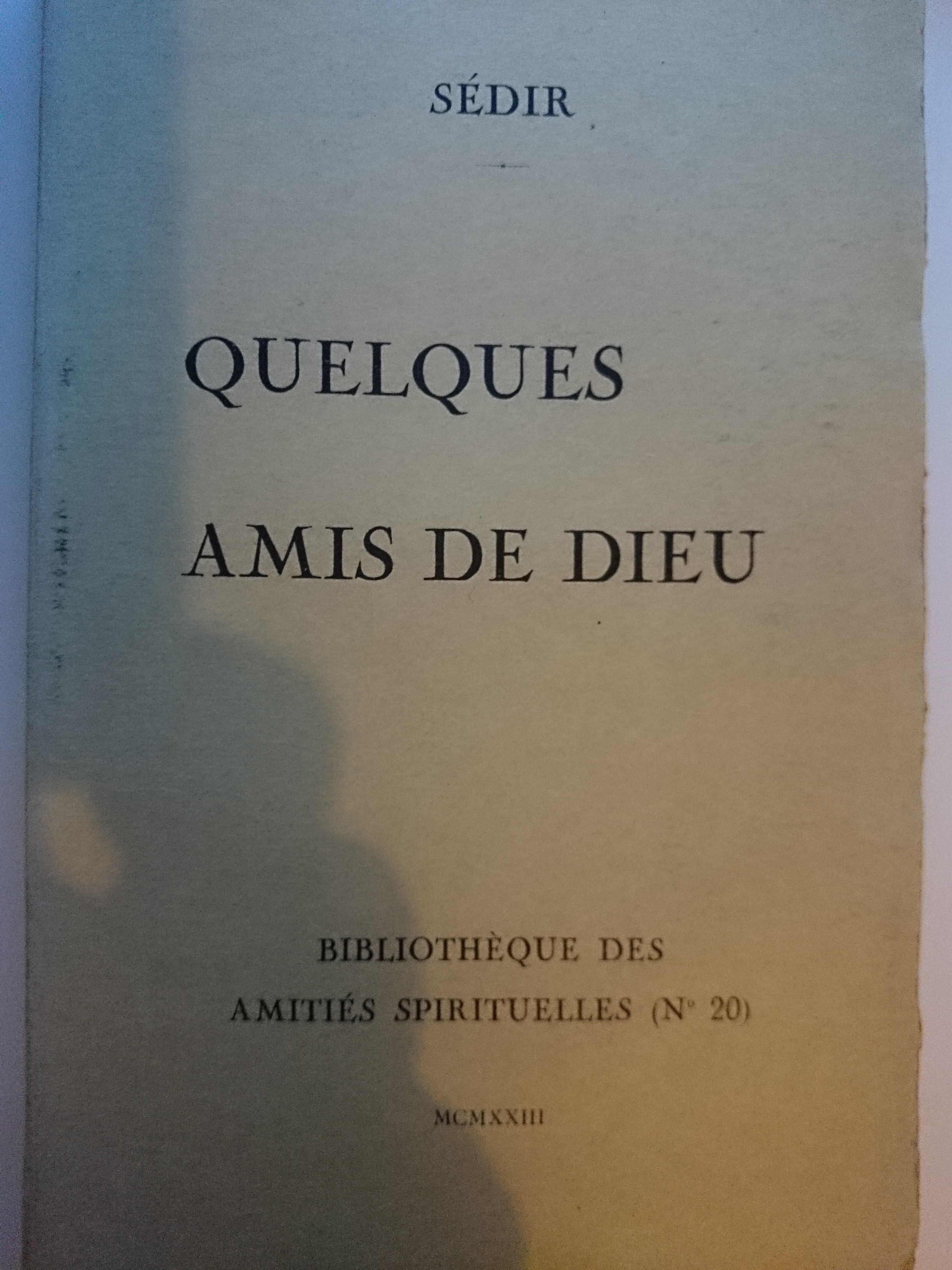 livre quelques amis de dieu